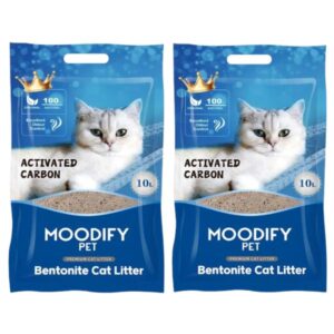 זוג מודיפיי Moodify חול לחתולים מתגבש בתוספת פחם פעיל- 2*10 ליטר