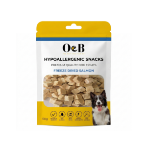 O&B היפואלגרני קוביות סלמון מיובש בהקפאה - 50 גרם