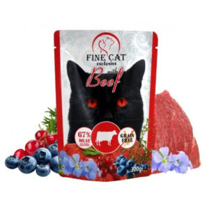 פאוץ חתול 300 גרם בקר FINE CAT