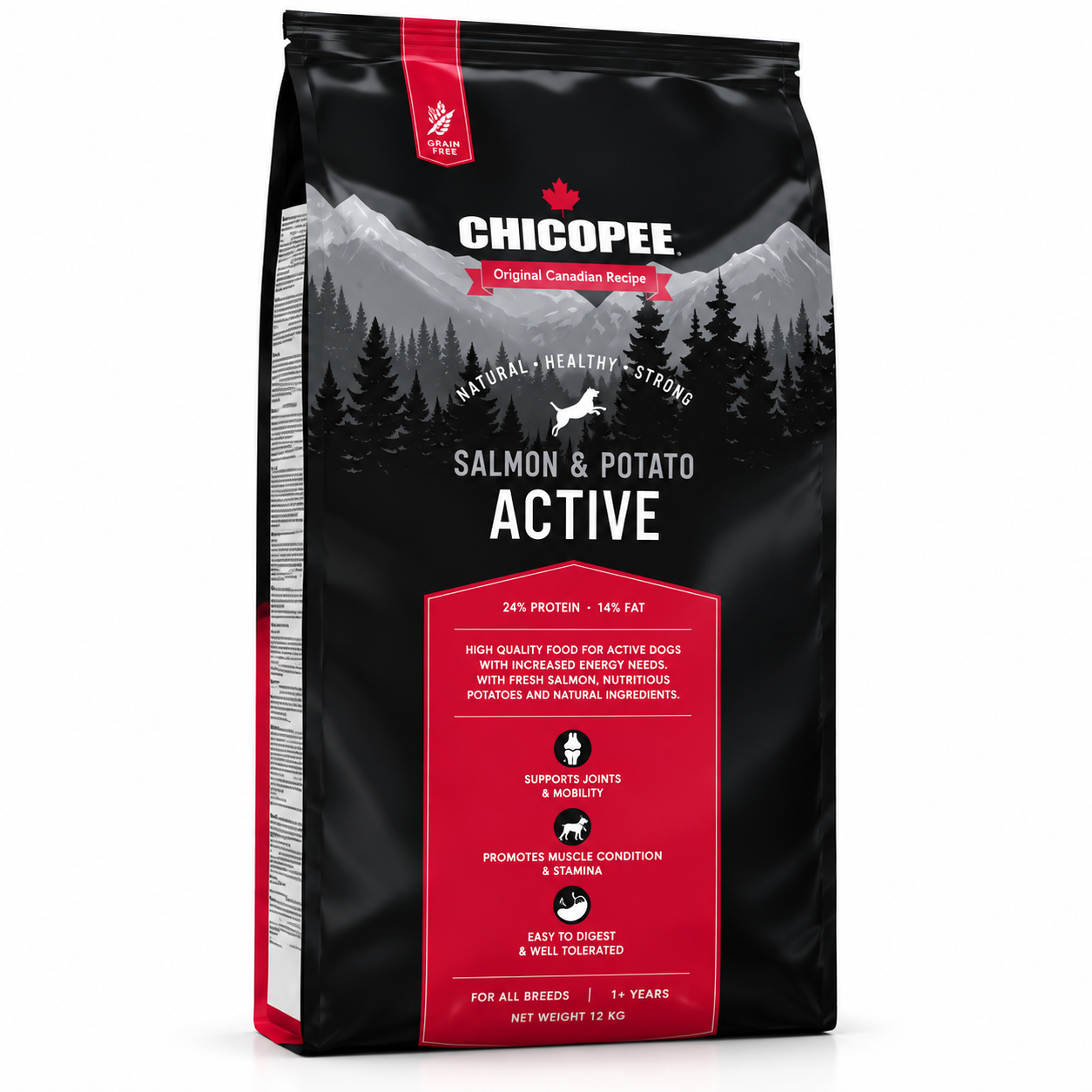 צ'יקופי הוליסטיק נייצ'ר אקטיב סלמון ותפוח אדמה לכלב בוגר – 12 ק"ג