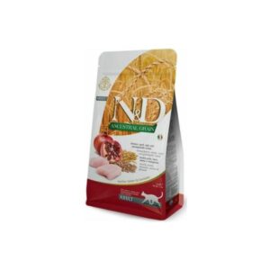 N&D נטורל אנד דלישס חתול - עוף, שיבולת שועל ורימון - 1.5 ק"ג