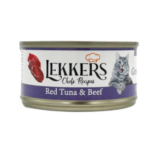 LEKKERS - מעדן חתולים טונה אדומה ובקר(16) - 85 גרם