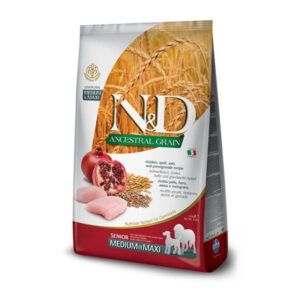N&D נטורל אנד דלישס - עוף ורימון גזע בינוני וגדול *סניור* -12 ק"ג