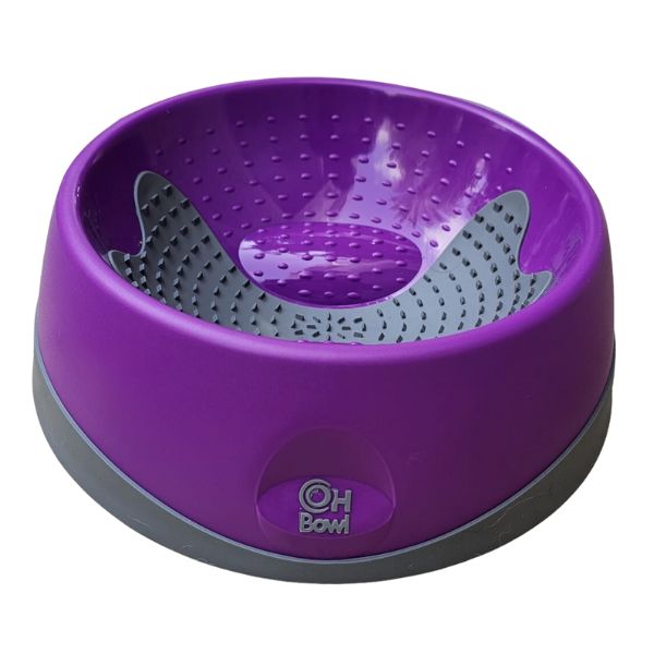 ליקי מט Oh Bowl קערת האכלה וליקוק דנטלית סגול - בינוני – תמונה 3