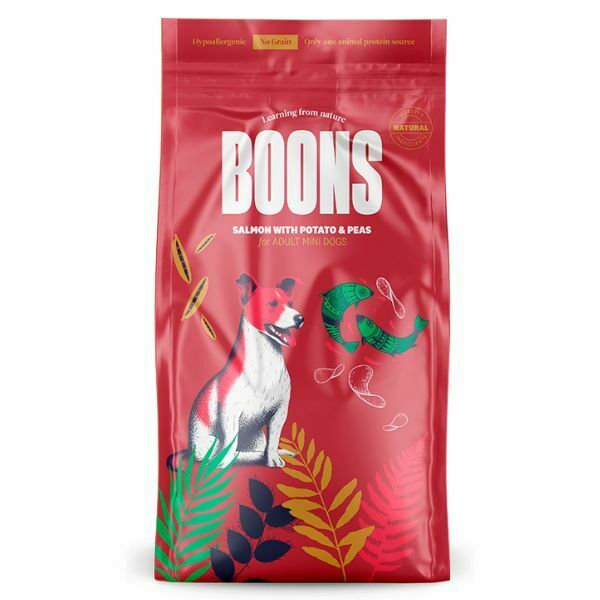 בונס Boons סלמון גזע קטן ללא דגנים היפואלרגני - 10 ק"ג