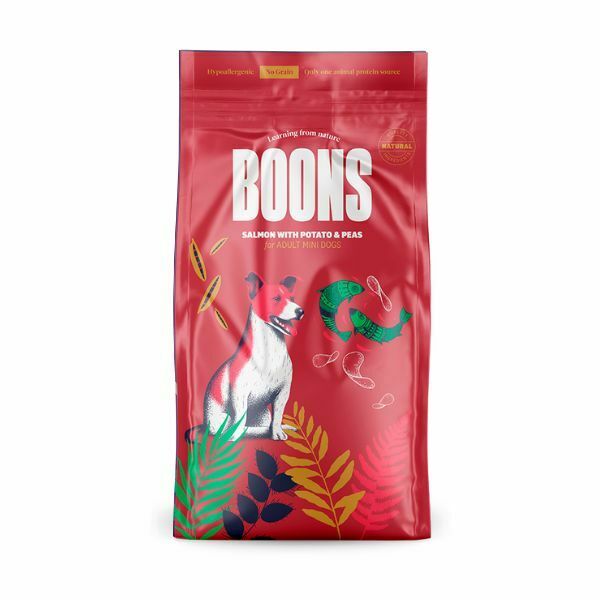 בונס Boons סלמון גזע קטן ללא דגנים היפואלרגני - 2 ק"ג