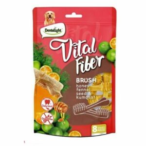 Vital Fiber Brush - חטיף דנטלי מברשות שיניים קטנות דבש, ותפוז סיני