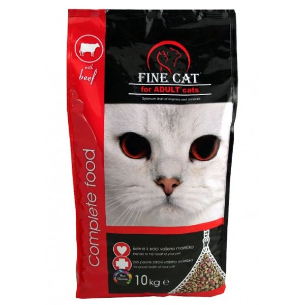 Fine cat פיין קט מזון יבש לחתולים בטעם בקר - 10 ק"ג