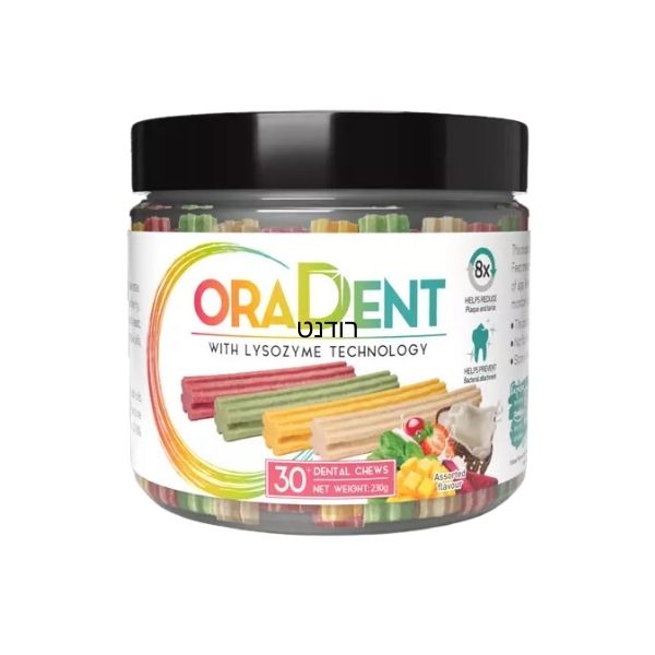 צנצנת מקלות Oradent מיקס פירות - 200 גרם