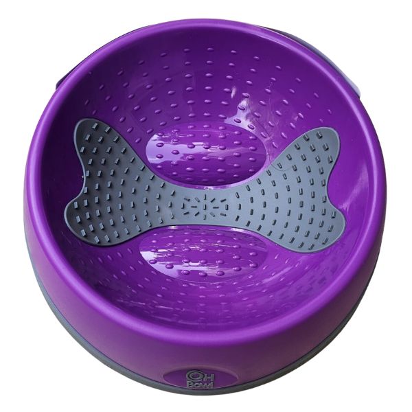 ליקי מט Oh Bowl קערת האכלה וליקוק דנטלית סגול - גדול – תמונה 3