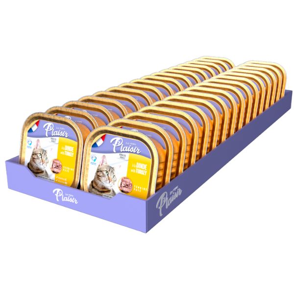 מגש פלסיר מעדן פטה עם הודו לחתולים 100 גרם * 32 יח