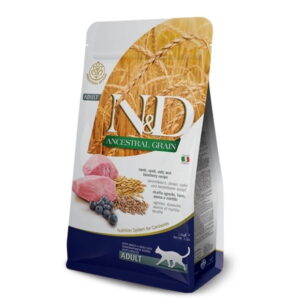 N&D נטורל אנד דלישס חתול - כבש , שיבולת שועל ואוכמניות