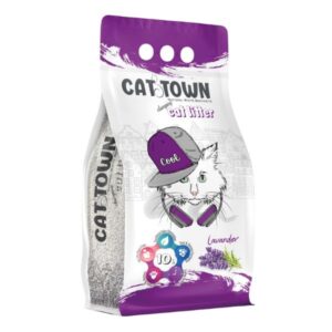 קט טאון Cat Town חול לחתולים מתגבש בניחוח לוונדר - 10 ליטר
