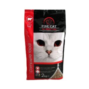 Fine cat פיין קט מזון יבש לחתולים בטעם בקר- 2 ק"ג