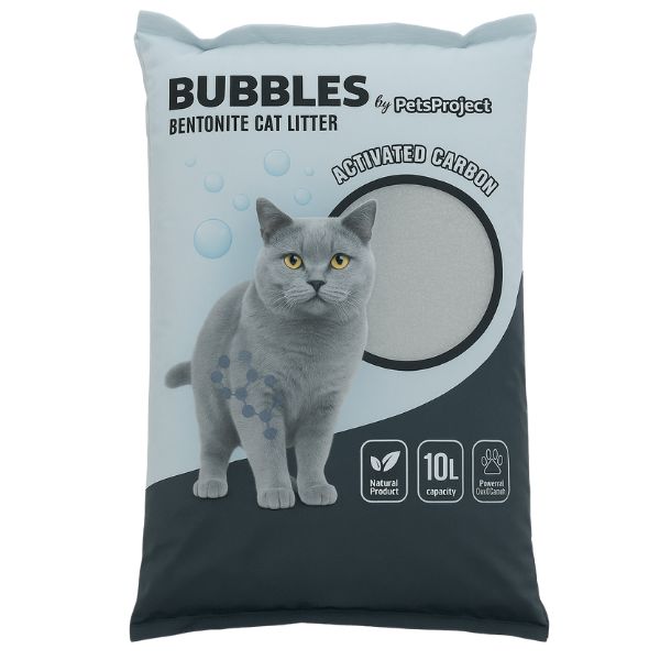 באבלס Pets Project חול לחתולים מתגבש בתוספת פחם פעיל - 10 ליטר
