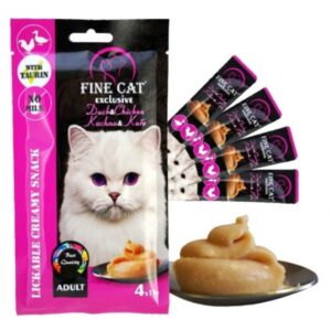 Fine cat קרם ליקוק לחתולים עוף וברווז - 60 גרם