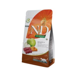 N&D מזון יבש ללא דגנים לחתולים צבי דלעת ותפוח - 5 ק"ג